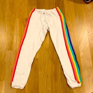 CHASOR rainbow striped sweats